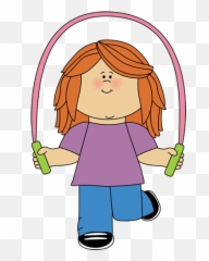 Clip Art Boy Jumping - Clipart Girl Jumping Rope Emoji,Trampoline Art And Emotions