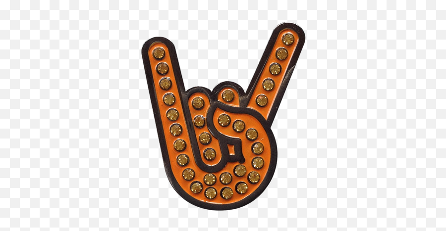 Hook Em Horns Hand Gesture Ball Marker - Gold Hand Signs Png Emoji,Hookem Longhorn Emoticon