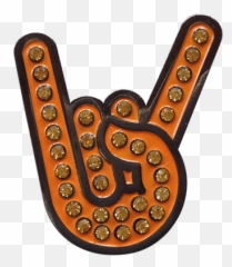 Hook Em Horns Hand Gesture Ball Marker - Gold Hand Signs Png Emoji,Hookem Longhorn Emoticon