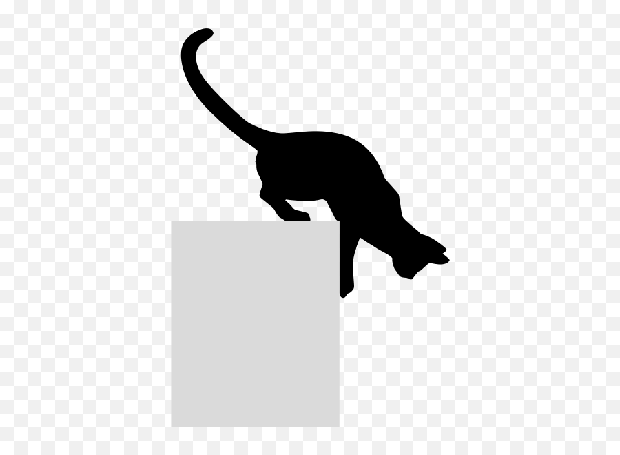 Vector Image Of Silhouette Of Cat Coming Down Free Svg - Jumping Cat Silhouette Png Emoji,Black Neko Emoticon