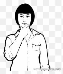 Body Language Hand On Face Clipart - Full Size Clipart Emoji,Sketches Body Posture Emotions