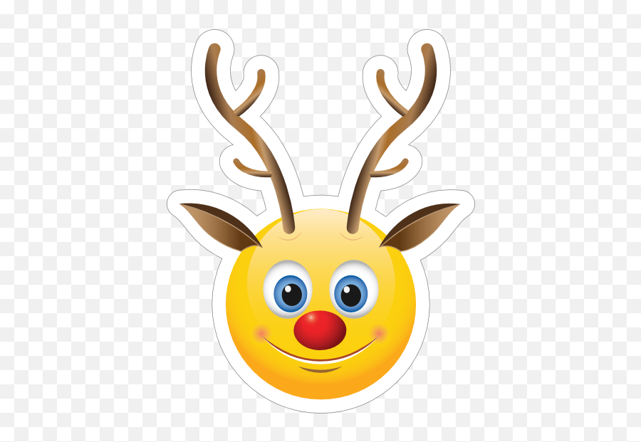Cute Reindeer Emoji Sticker - Villa Morretes,Reindeer Emoji
