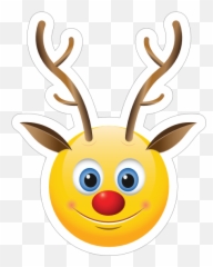 Cute Reindeer Emoji Sticker - Villa Morretes,Reindeer Emoji