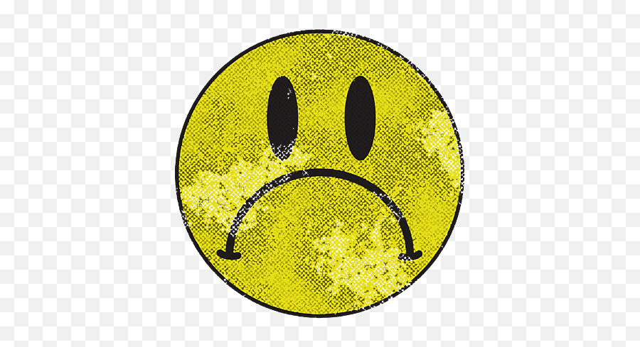 Distressed Frowny Design Anti Smile Grumpy Sad Face Gift Emoji,Sad Emoticon Small Pixel