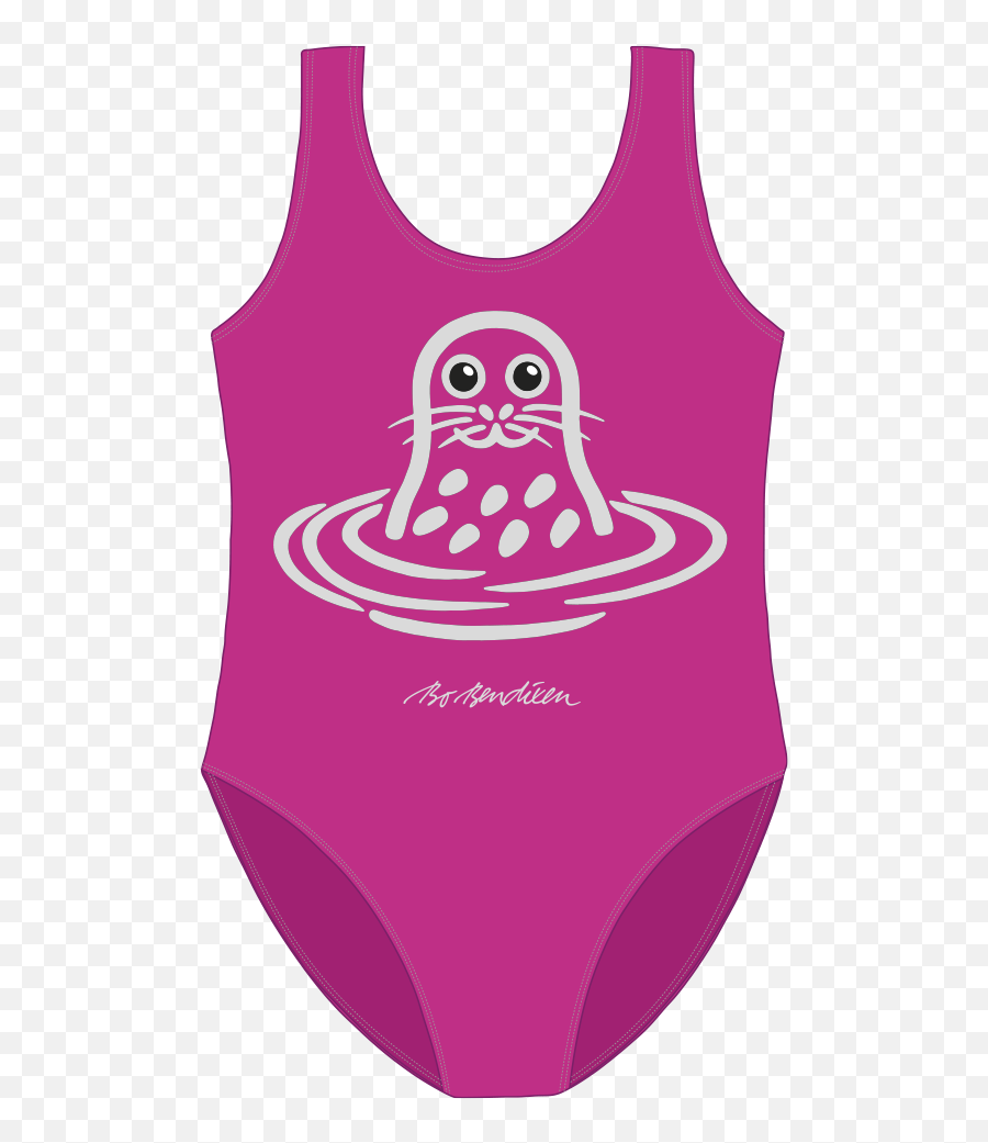 Girls Swimsuit - Pinksilver Seal Emoji,Swimsuit Emoji