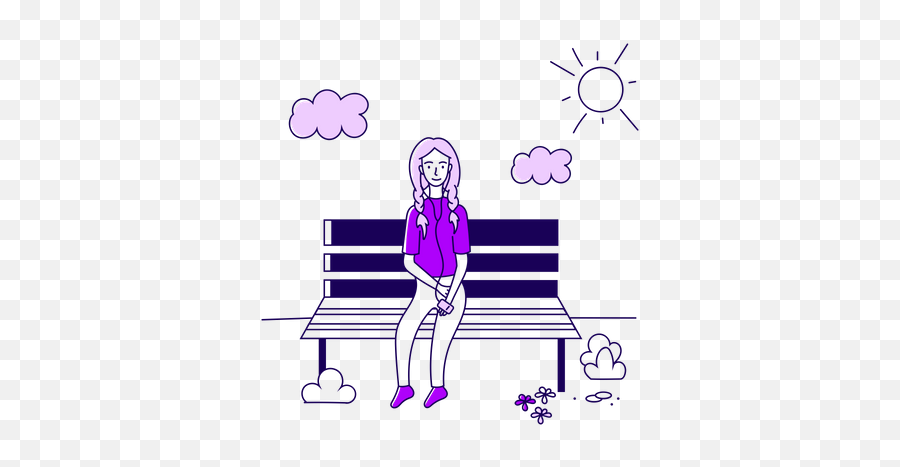 Park Bench Icon - Download In Line Style Emoji,Purple Sit Emoji