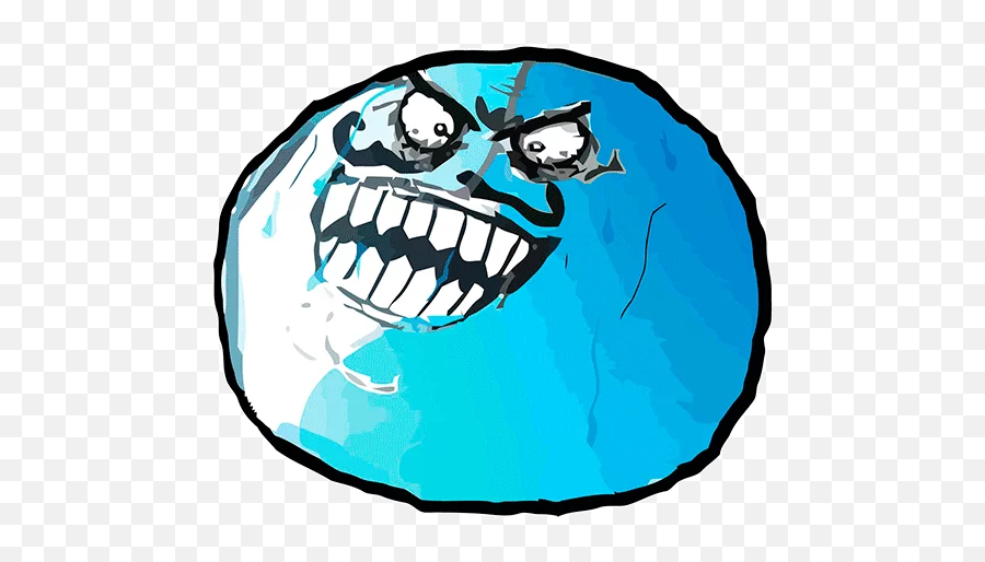 Telegram Sticker From Pack Emoji,Blue Emoji Biting Lip Meme