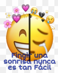 Happy Sad Sticker - Emojis Fingiendo Una Sonrisa,Emoji Sonrisa
