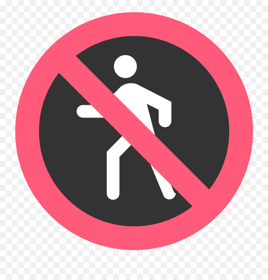 No Pedestrians - No Walking Sign Transparent Png Emoji,Peru Flag Emoji