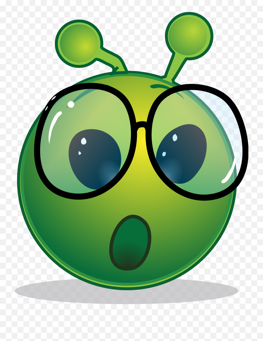 Nerd Clipart Smiley Nerd Smiley - Cartoon Alien Transparent Background Emoji,Nerdy Emoticons