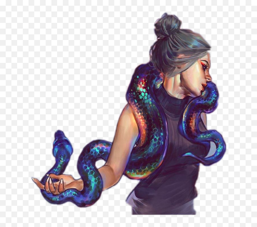 Snake Girl Girlwithsnake Sticker By Idk - Mythical Creature Emoji,Idk Emoji Girl