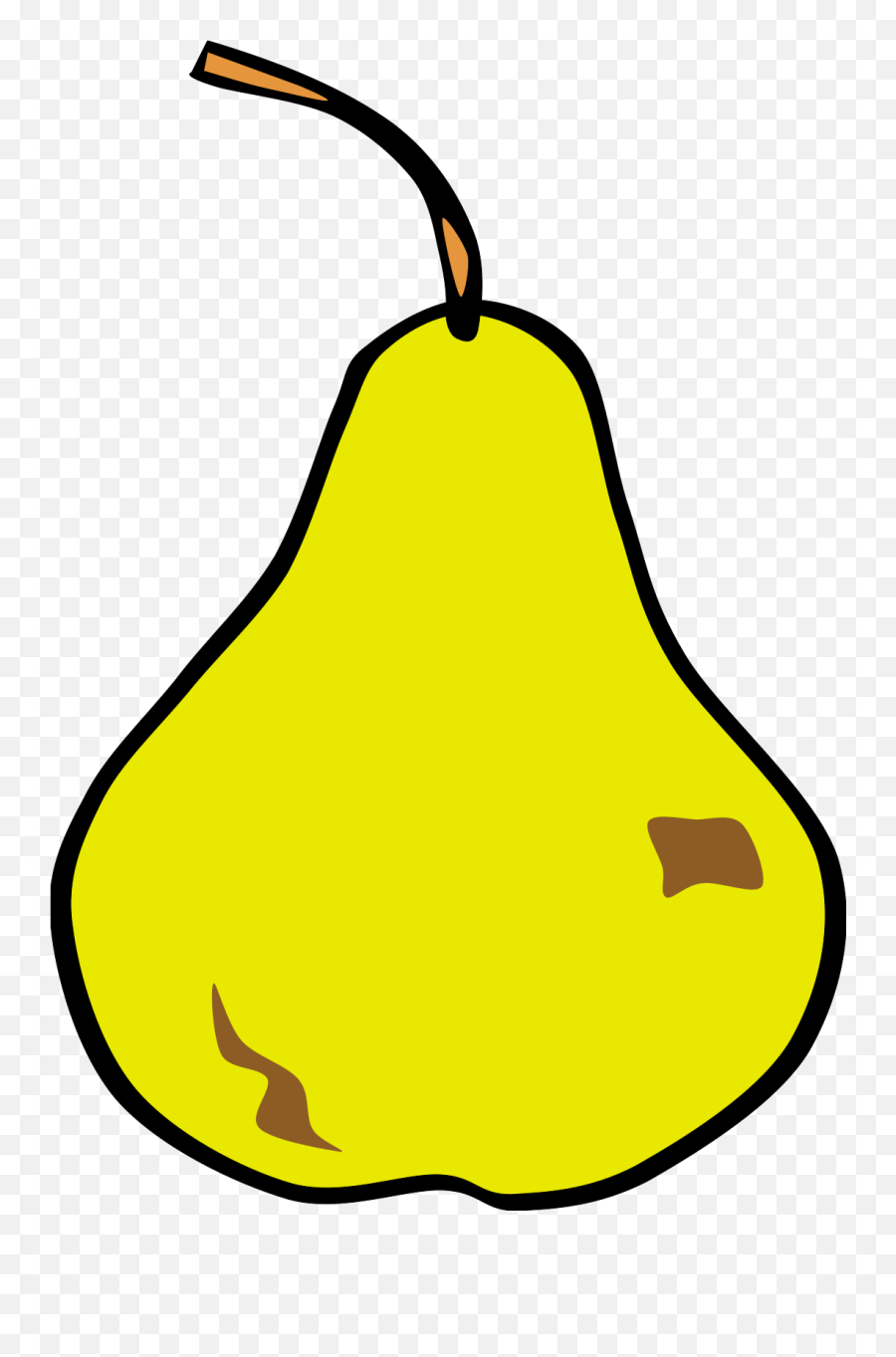 Cartoon Pear - Outline Fruit Clipart Black And White Emoji,Prickly Pear Emoticon Meaning