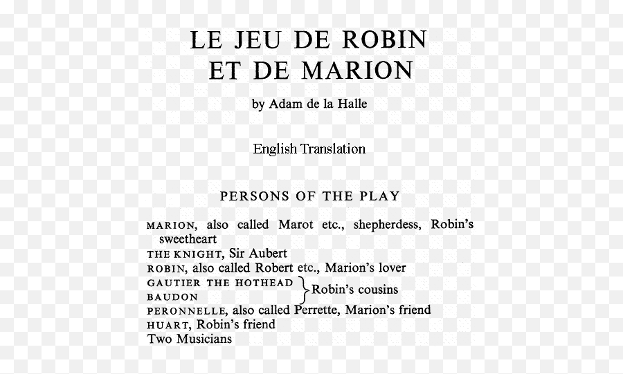 Robin Hood U2013 The Facts And The Fiction Robin And Marion - Composer Of Le Jeu De Robin Et De Marion Emoji,Robin Nani Emotion