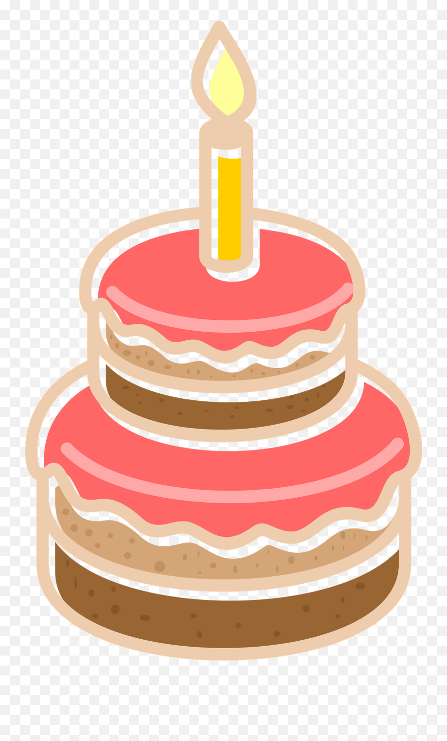 Birthday Cake Clipart - Animasi Kue Ulang Tahun Emoji,3 Layer Cake Emojis