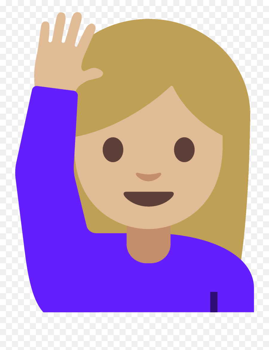 Person Raising Hand Emoji Clipart Free Download Transparent - Emoji Menina Levantando A Mao,Persona 5 Emoji