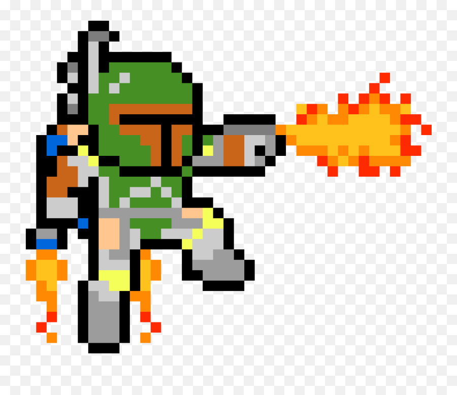 Boba Fett - Pixel Art Disney Mandalorian Emoji,Boba Fett Emoticon Art