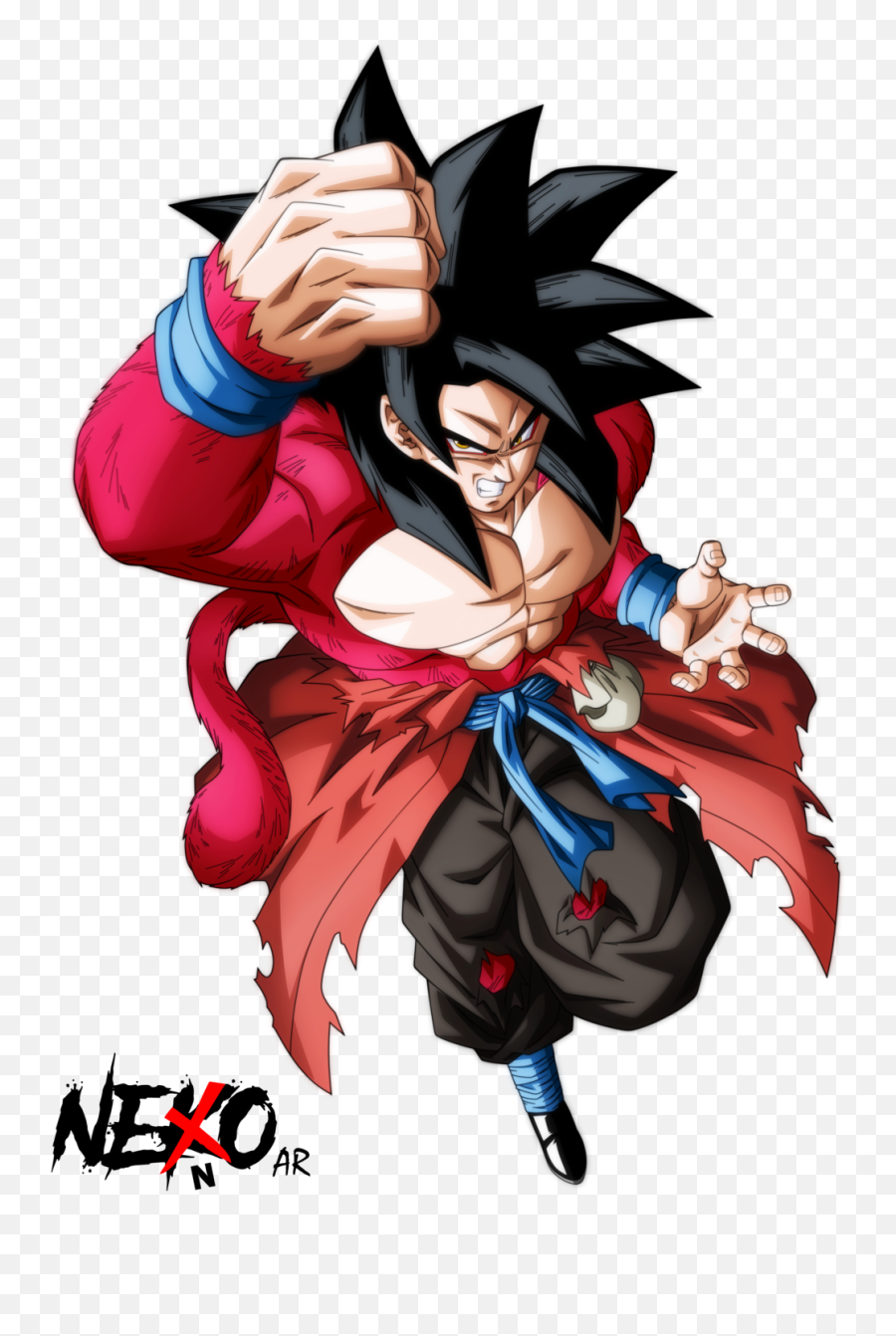 Super Saiyan 4 Xeno Goku By Nekoar - Goku Super Saiyan 4 Songoku Super Saiyan 4 Emoji,Angry Emoticon Facebook Super Sayian