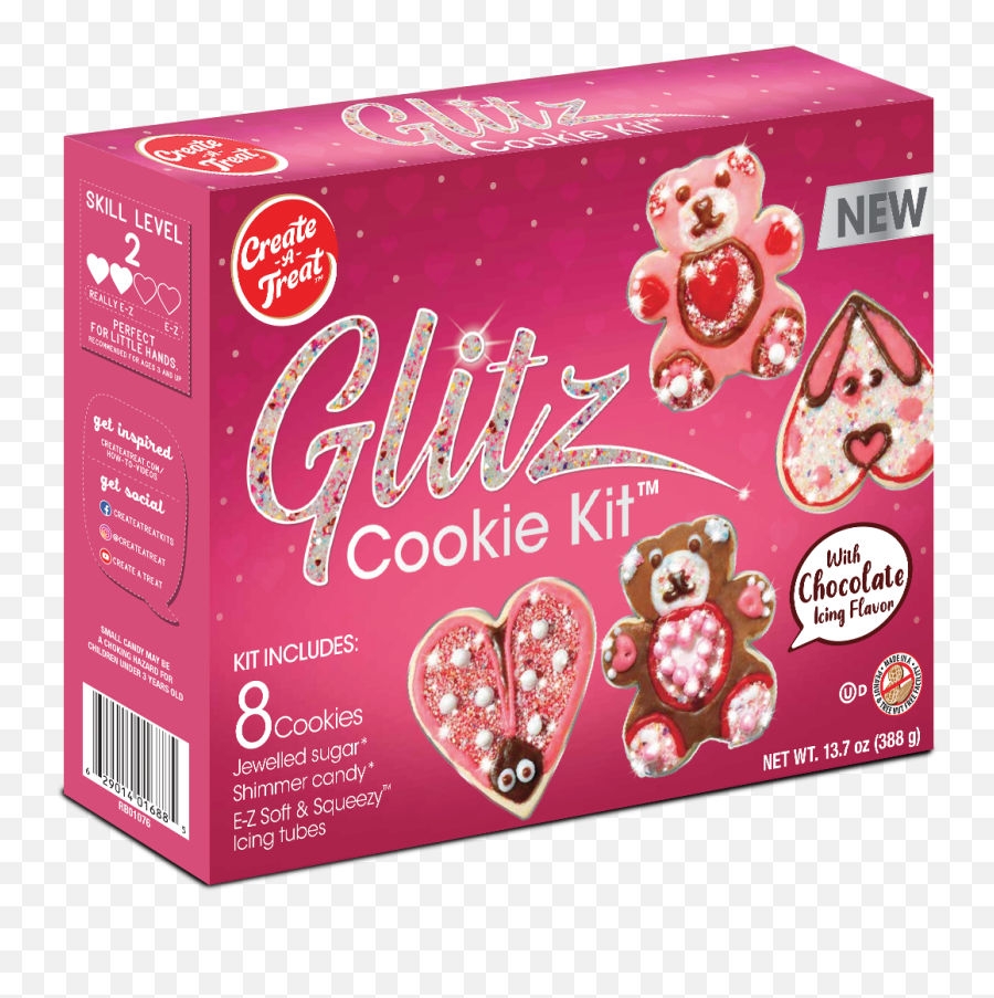 Glitz Cookie Kit Heart U0026 Teddy 8ct U2013 Create A Treat U2013 Give Emoji,Shimmery Heart Emoji