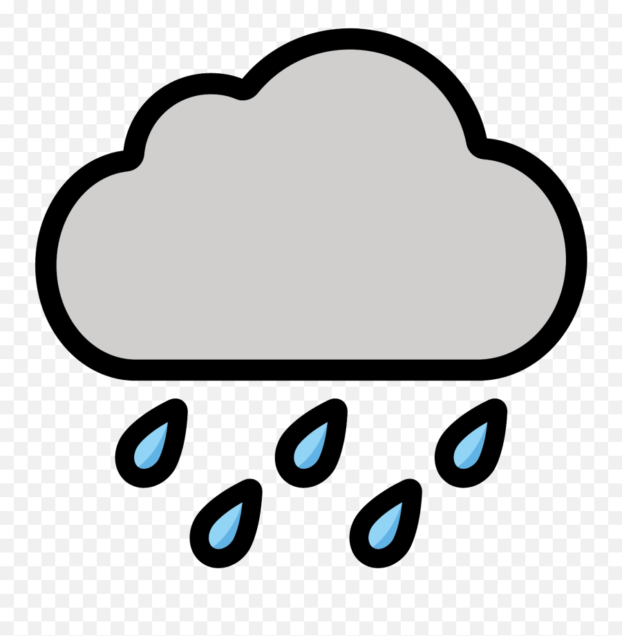 Cloud With Rain Emoji Clipart Free Download Transparent - Weer Regenwolken Met Regen En Zon,Emoji Clipart
