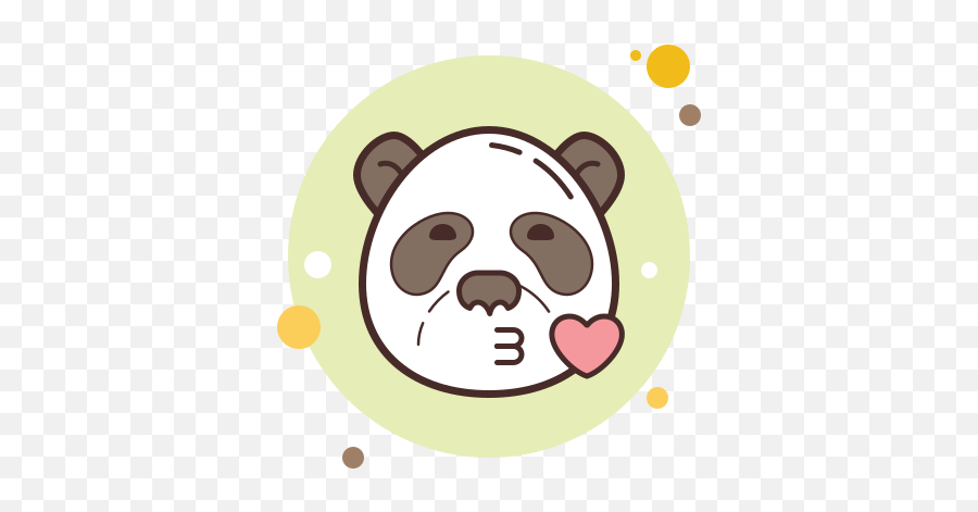 Kiss Panda Icon In Circle Bubbles Style Emoji,Kiss Windows Emoji