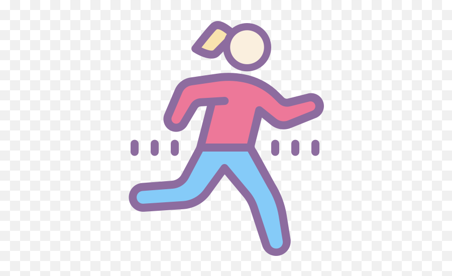 Girl Running Icon In Cute Color Style Emoji,Woman Running Emoji