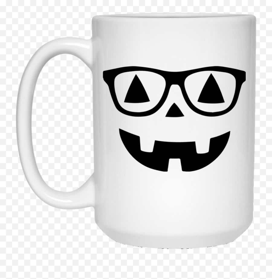 Hipster Halloween Pumpkin Face Wear Glasses White Mugs Emoji,Hipster Cat Emoticon