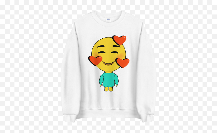 Blushing Emoji With Hearts Sweatshirt Rootsalute,Pakistani Emoji