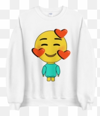 Blushing Emoji With Hearts Sweatshirt Rootsalute,Pakistani Emoji