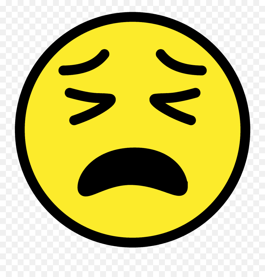 Tired Face Emoji Clipart - Dibujo Cara De Cansado,Pleading Emoji