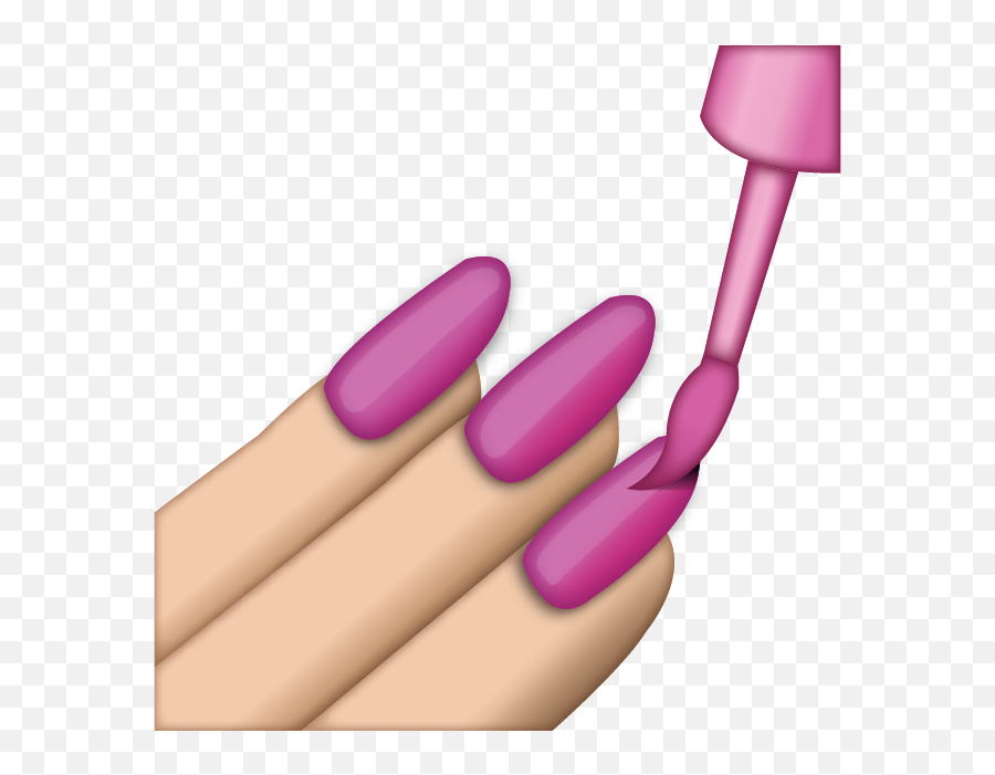 Download Pink Nail Polish Emoji - Nails Emoji Png,Nail Emoji