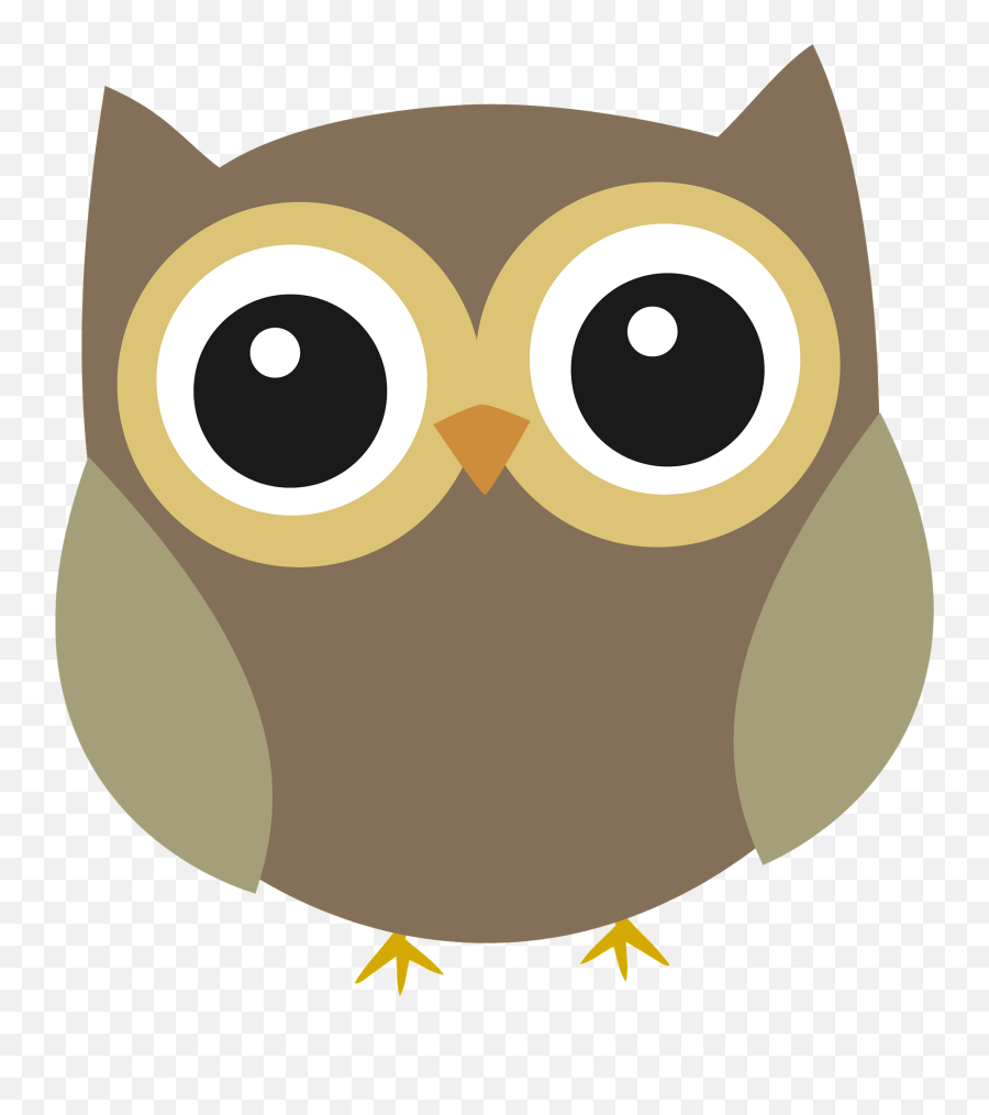 Brown Owl With Gold Eye Rings Clipart - Clipart Two Owls Emoji,Brown Eye Emoji