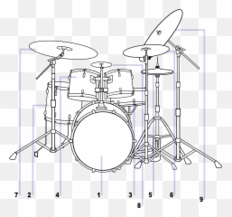 Drum Kit - Drum Set Drawing Emoji,True Human Emotion Drum And Bass