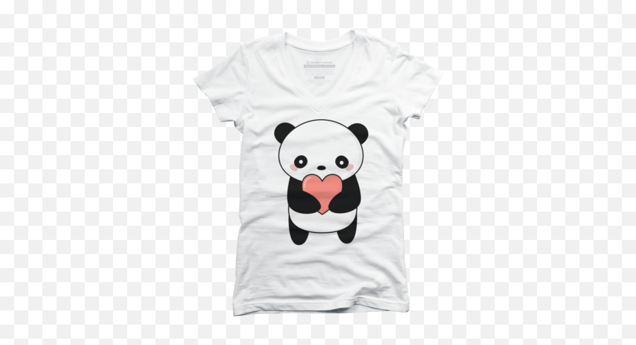 Panda Juniorsu0027 V - Neck Tshirts Design By Humans Dibujos Adorables De Pandas Emoji,Tskull Emoticon