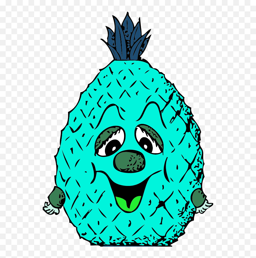 Clip Art - Clip Art Library Cartoon Pineapple Emoji,Avocado And Pineapple Emojis Together