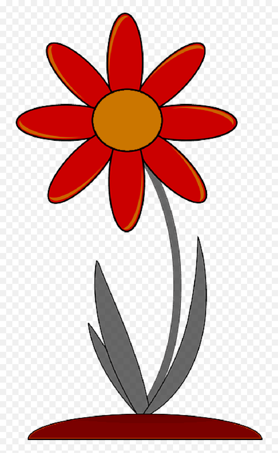 Red Outline Drawing Plants Flower - Red Flower Cartoon Emoji,Animated Flower Emojis Downloads