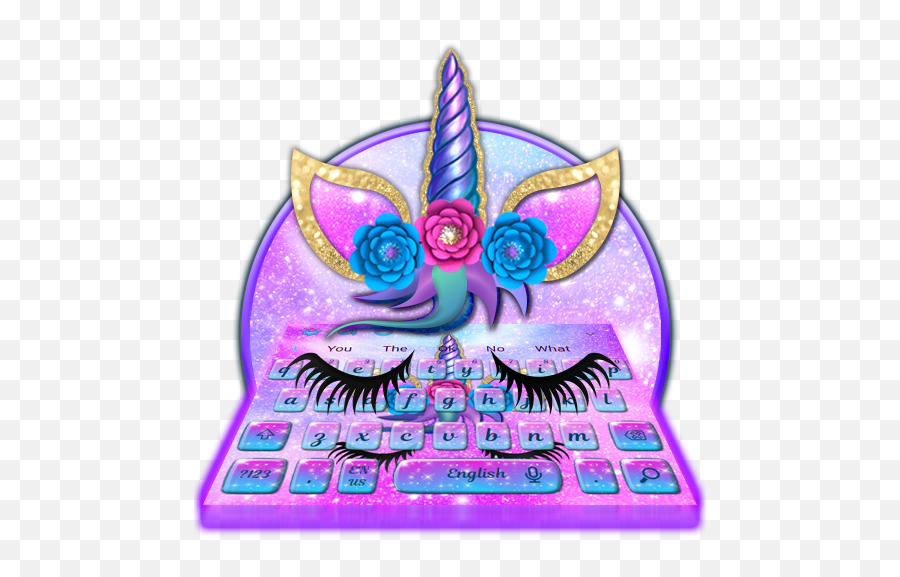 Floral Galaxy Unicorn Keyboard Theme - Galaxy Unicorn Transparent Emoji,Unicorn Emojis For Android
