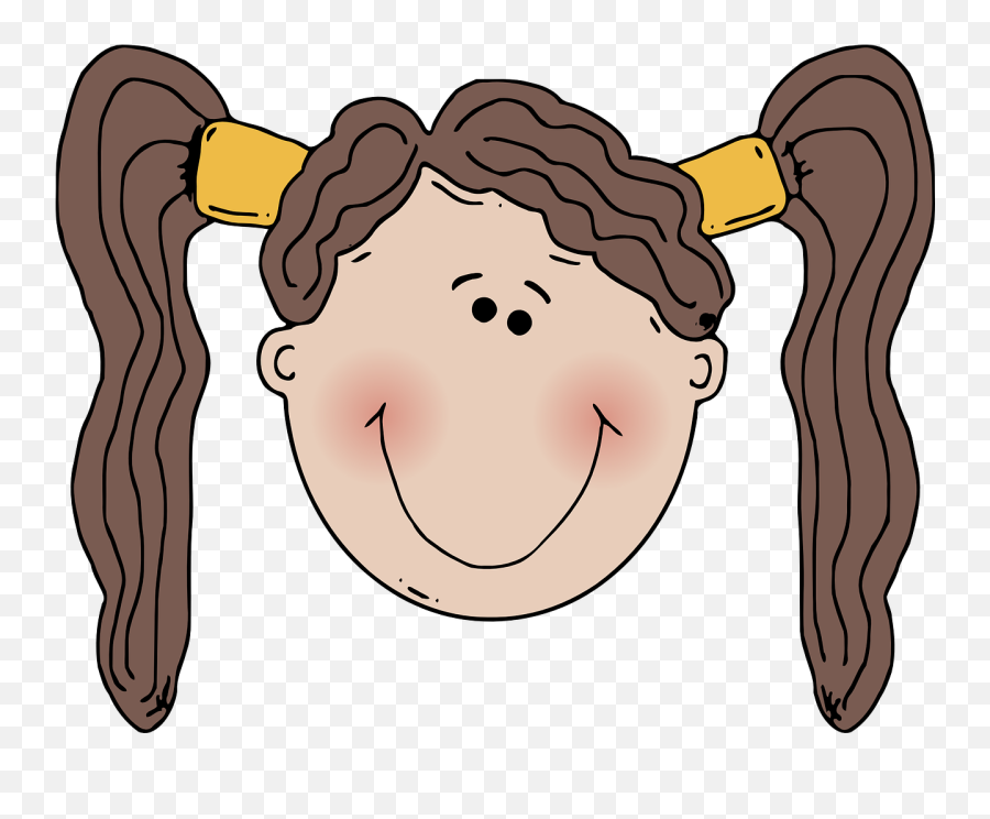 Download Free Photo Of Girlsmilingponytailshappyface - Girl Face Clipart Emoji,Emotion Girl