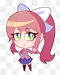 Monika Chibi - Monika Transparent Gif Chibi Emoji,Monika Emoji