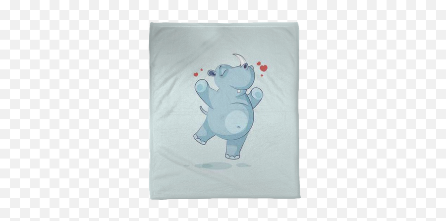 Illustration Isolated Emoji Character Cartoon Rhinoceros Jumping For Joy Happy Sticker Emoticon Plush Blanket U2022 Pixers - We Live To Change Ippopotamo Ballerina,3d Joy Emoji
