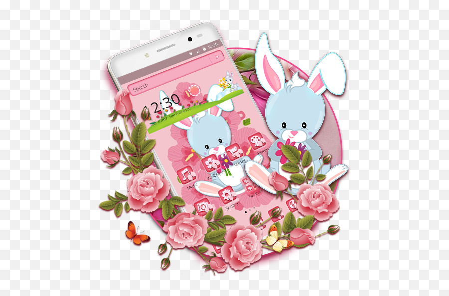 Amazoncom Cute Salmon Bunny 2d Theme Appstore For Android - Smartphone Emoji,Rabbit Emojis