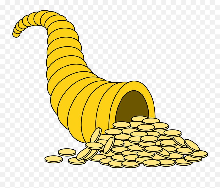 Coin Cornucopia Horn Money Plenty - Imagenes De La Cornucopia Emoji,Cornucopia Or Horn Of Plenty Emoticon To Copy + Paste
