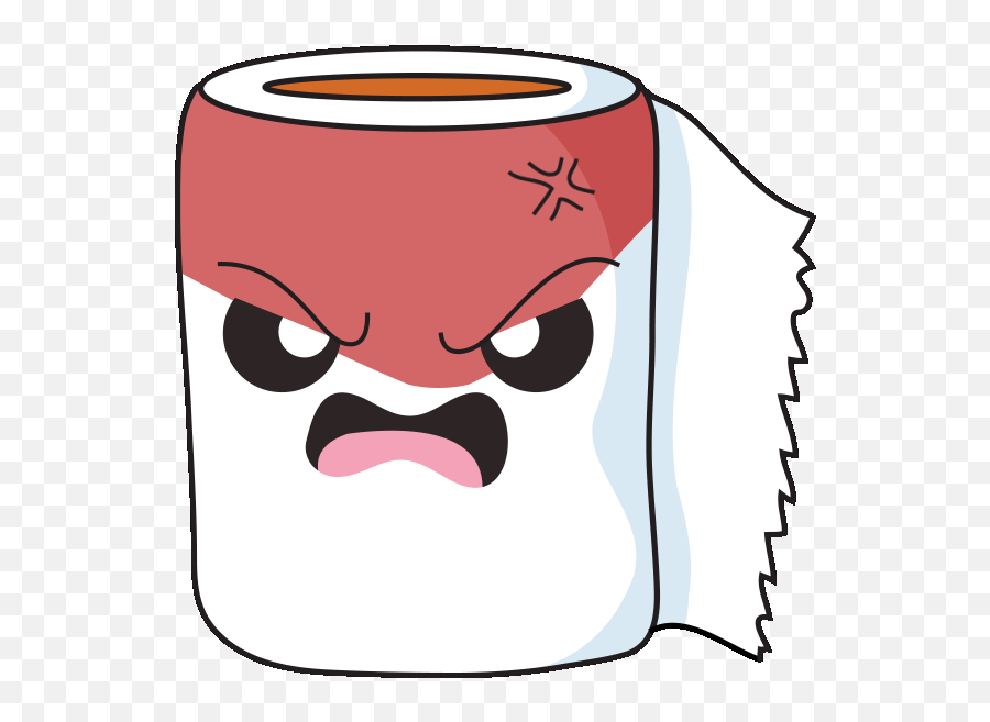 Toilet Paper Angry Sticker Gif By - Mad Toilet Paper Cartoon Emoji,Toilet Paper Emoji