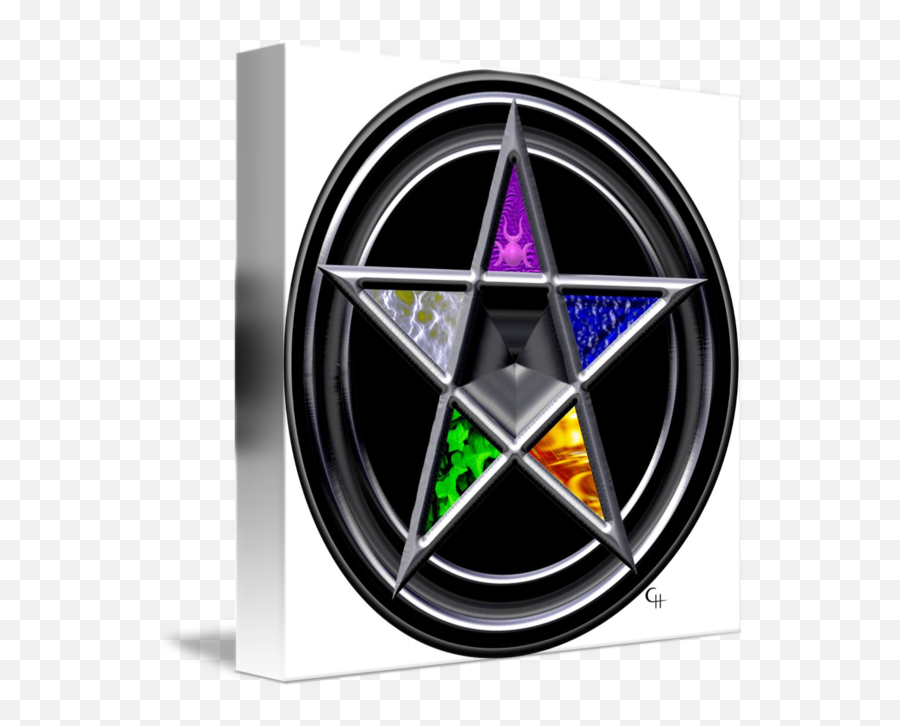 Pewter Elements Pentacle By Cat High - Painting Designs Pentagram Elements Emoji,Elements Of Poetry Emotions