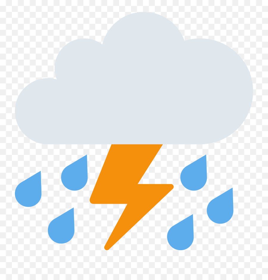 Cloud With Lightning And Rain Emoji - Gewitter Emoji,Lightning Emoji