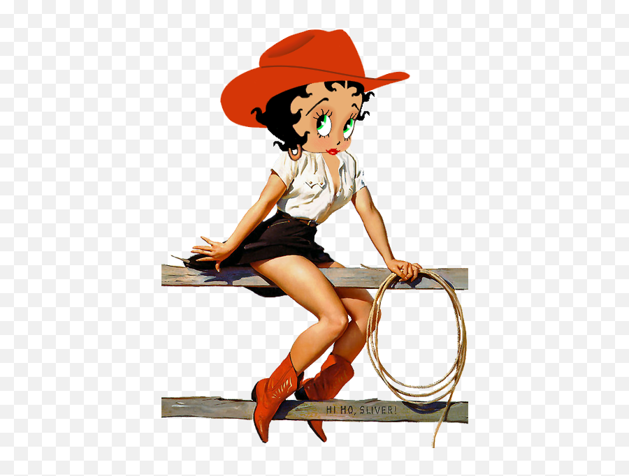 Hi Ho Sliver Betty Boop Cartoon Betty Boop Art Betty - Betty Boop Cowgirl Emoji,Hula Girl Emoticon