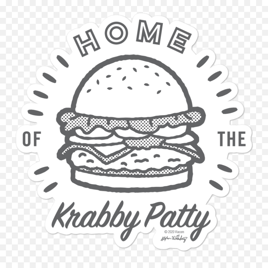 The Krusty Krab Home Of The Krabby Patty Die Cut Sticker - Krusty Krab Burger Black And White Emoji,Big Emojis To Cut Out The Krusty Krab Home Of The Krabby Patty Die Cut Sticker - Krusty Krab Burger Black And White Emoji,Big Emojis To Cut Out