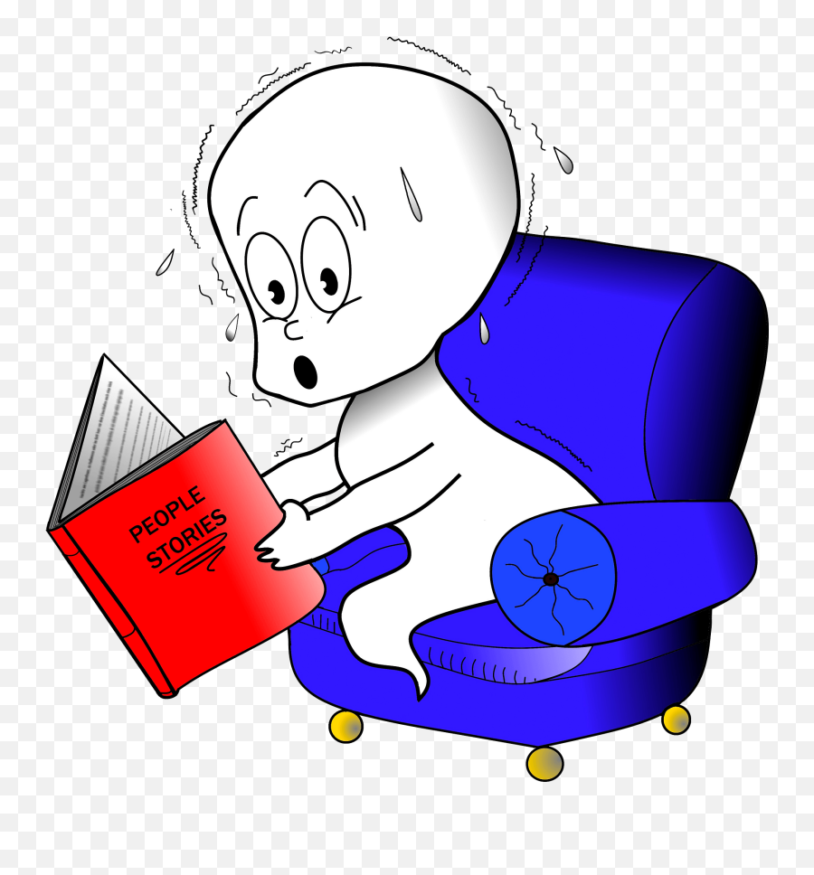 Cartoon Ghost Reading Clipart - Ghost Reading Clipart Emoji,Public Domain Ghost Emoji