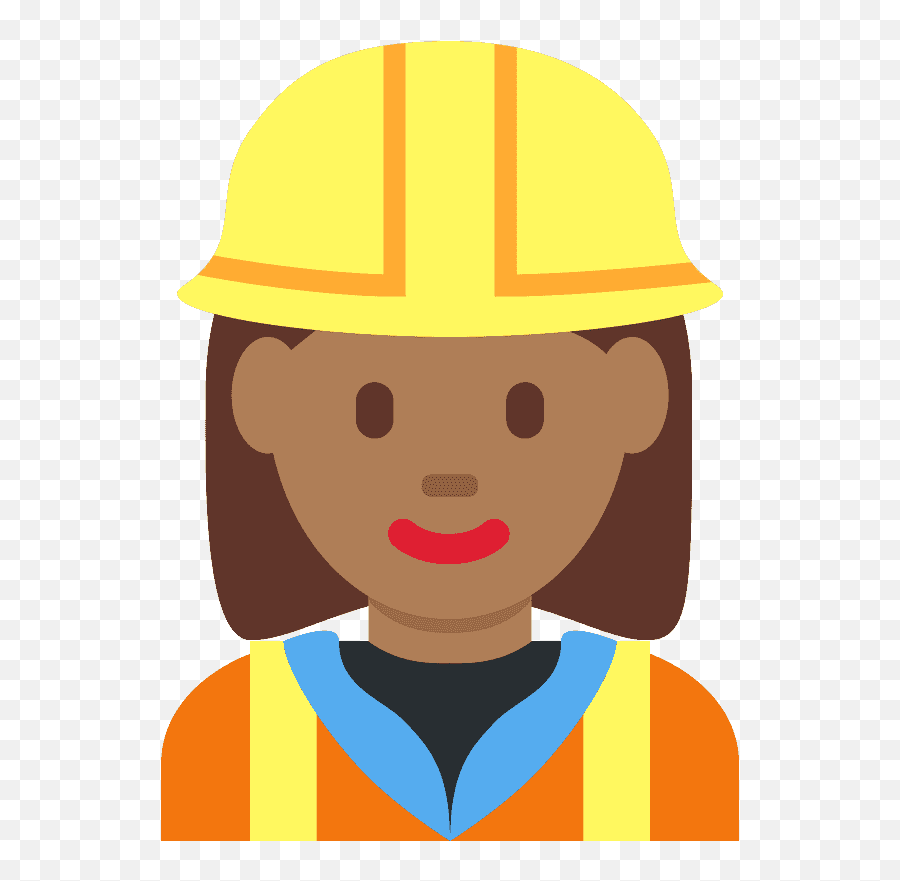 Woman Construction Worker Emoji Clipart - Fblack Emale Construction Worker Cartoon,Emojis Construction Worker