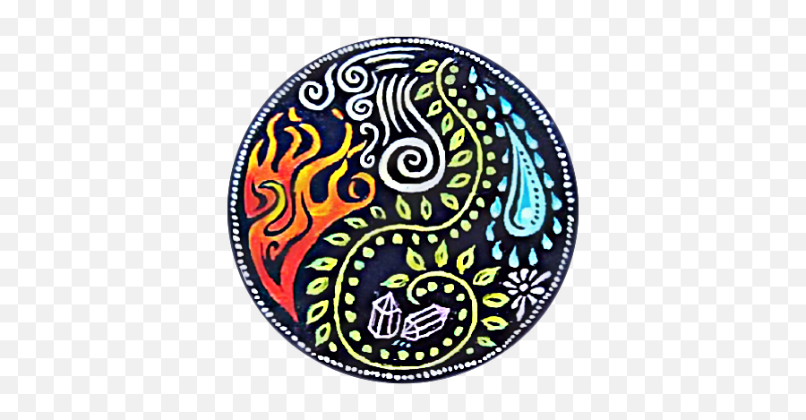 Elements Fire Air Earth Water Sticker - Wiccan Altar Painting Emoji,Fire Earth Water Air Emojis