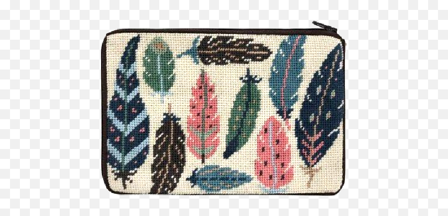 Stitch U0026 Zip Needlepoint Purse Feathers Emoji,Stitch Emoji